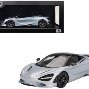 McLaren 750S Ice Silver Metallic with Black Top 1/18 Model Car by Top Speed from the Automotive store collection.