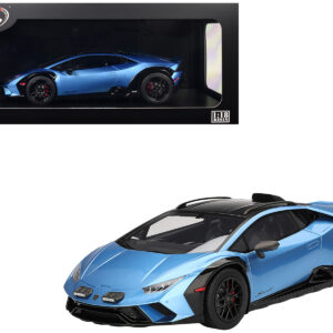 Lamborghini Huracan Sterrato Blu Aegir Blue Metallic with Matt Black Top 1/18 Model Car by Top Speed from the Automotive store collection.