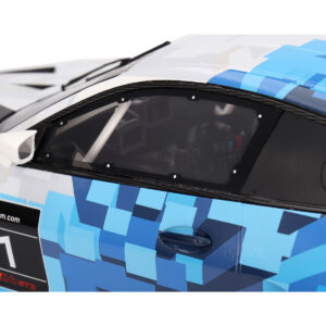 BMW M4 GT3 EVO Presentation #1 White with Carbon Blue and Red Graphics 1/18 Model Car by Top Speed  by Diecast Mania