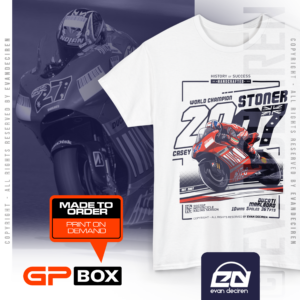 Casey Stoner 2007 World Champion T-Shirt | MotoGP Legend Racing Shirt | Ducati Racing Graphic Tee from the MotoGP Clothing & Merchandise store collection.