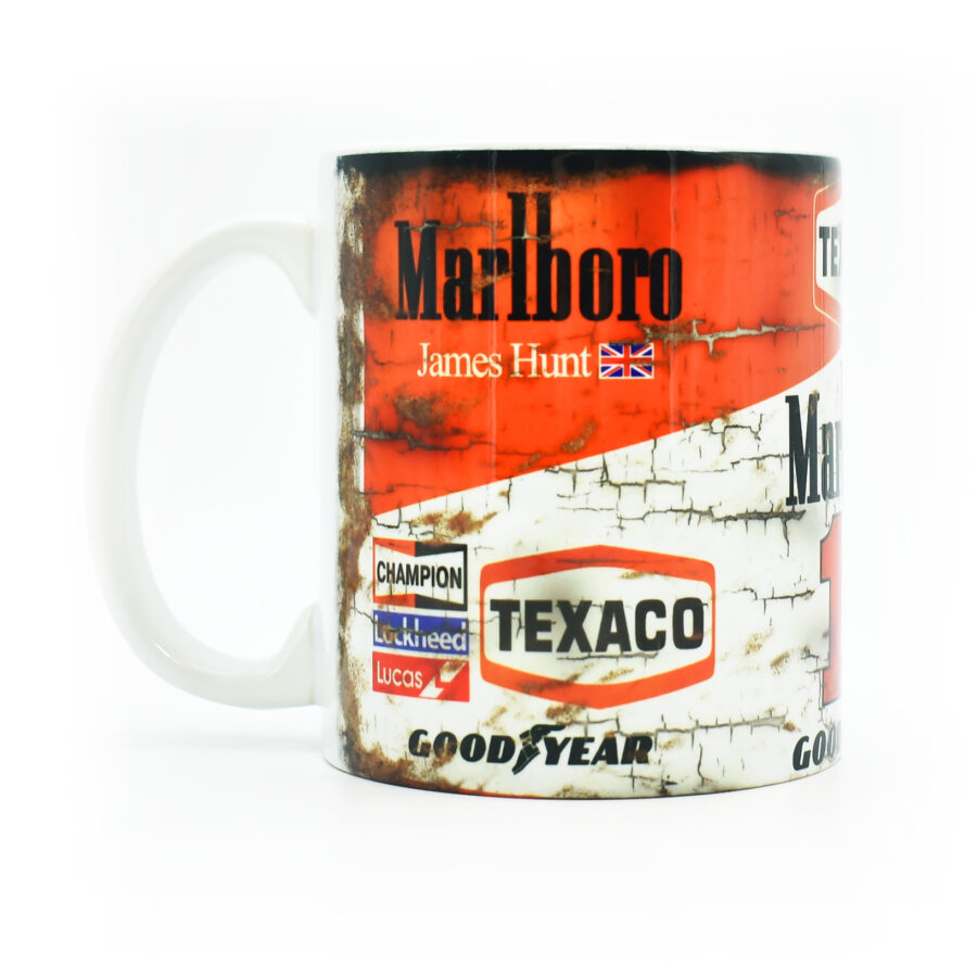 Vintage James Hunt M23 Mug - Motorsport Coffee Cup - Formula Racing Legend - Gift Ideas F1 Gifts