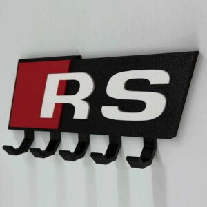 Audi RS Key Holder Wall Hook – 5 Hooks Adhesive Mount (Black/Red) from the Sports Car Racing Collectibles store collection.