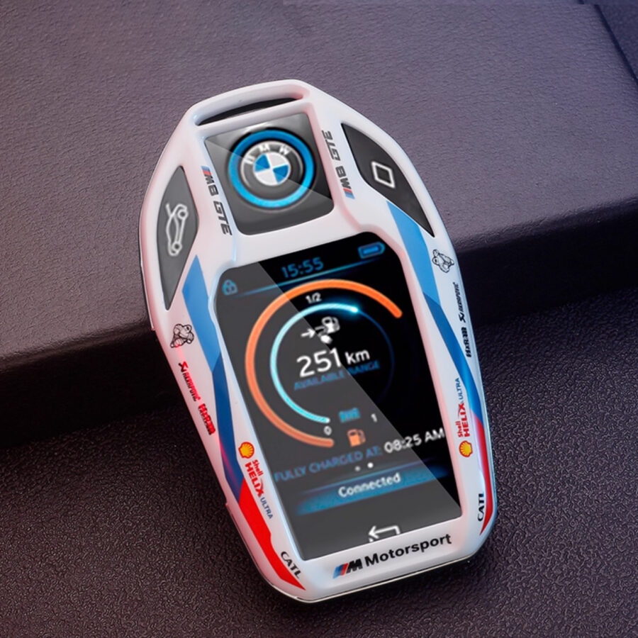 BMW Smart Display Key Case – M Motorsport Racing Design Protective Shell from the Sports Car Racing Clothing store collection.