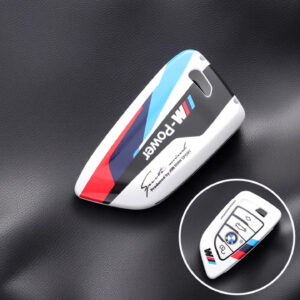 BMW B-Type Key Case (White) – Compatible with 2022+ 4 Series Coupe, 2 Series Sedan, and Blade Keys for 1–8 Series, Z4, X1–X7 from the Sports Car Racing Collectibles store collection.