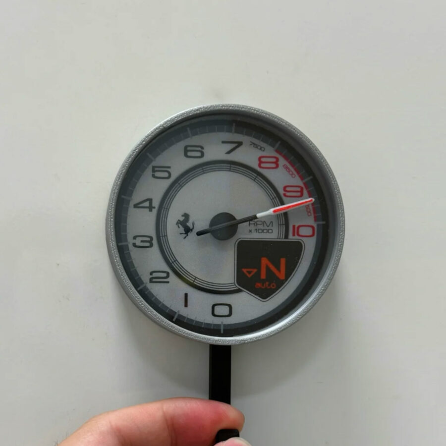 Ferrari 488 Tachometer Keychain – Silver Edition F1 Jackets