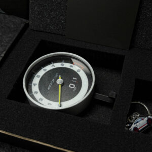 Porsche 911 GT3 Tachometer Keychain – Pure White Edition from the Sports Car Racing Collectibles store collection.