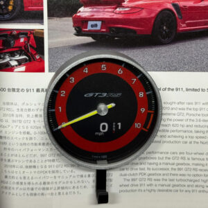 Porsche 911 GT3 Tachometer Keychain – Guards Red Edition from the Sports Car Racing Collectibles store collection.