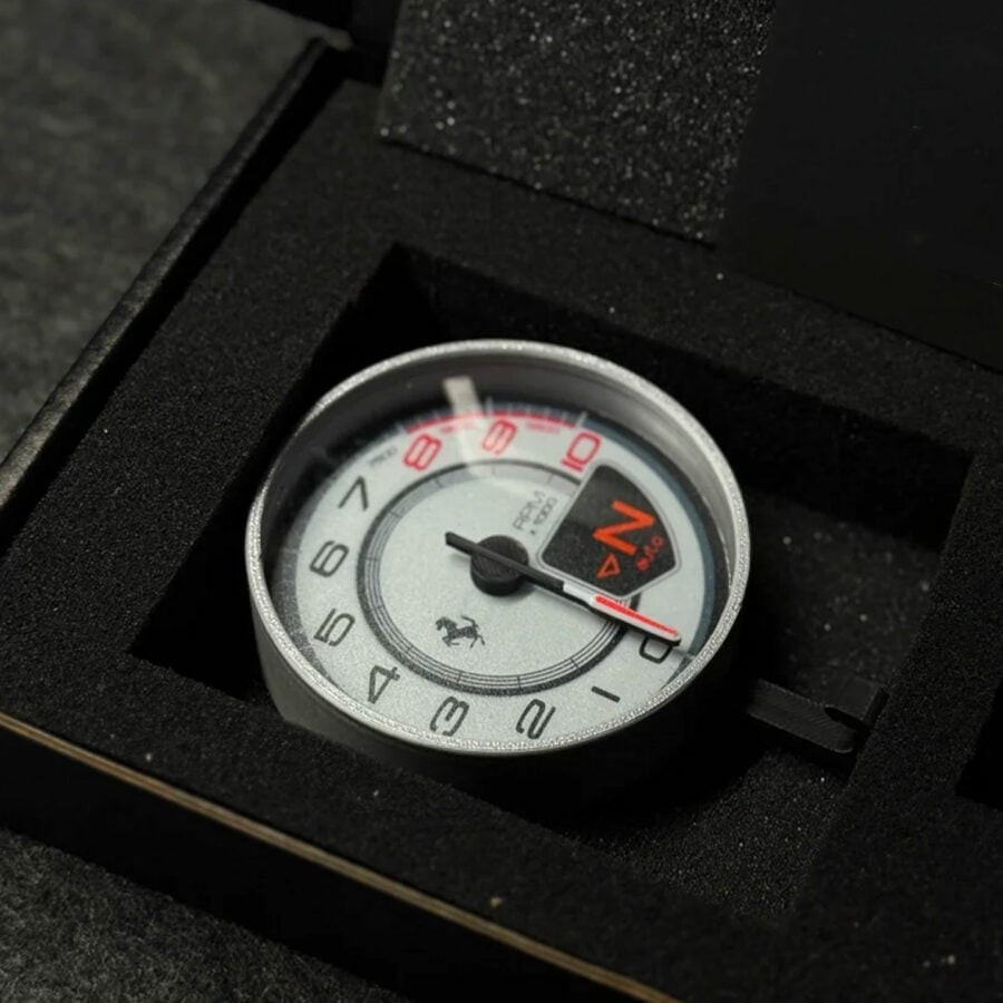 Ferrari 488 Tachometer Keychain – Silver Edition from the F1 Jackets store collection.