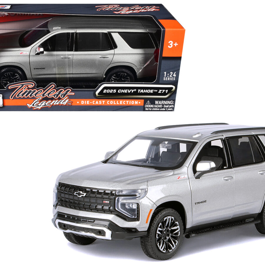 2025 Chevrolet Tahoe Z71 Gray Metallic "Timeless Legends" Series 1/24 Diecast Model Car by Motormax Sports Car Racing Model Cars