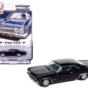1965 Chevrolet Impala SS 396 Danube Blue Metallic with Blue Interior "Vintage Muscle" Series 1/64 Diecast Model Car by Auto World from the Sports Car Racing Model Cars store collection.