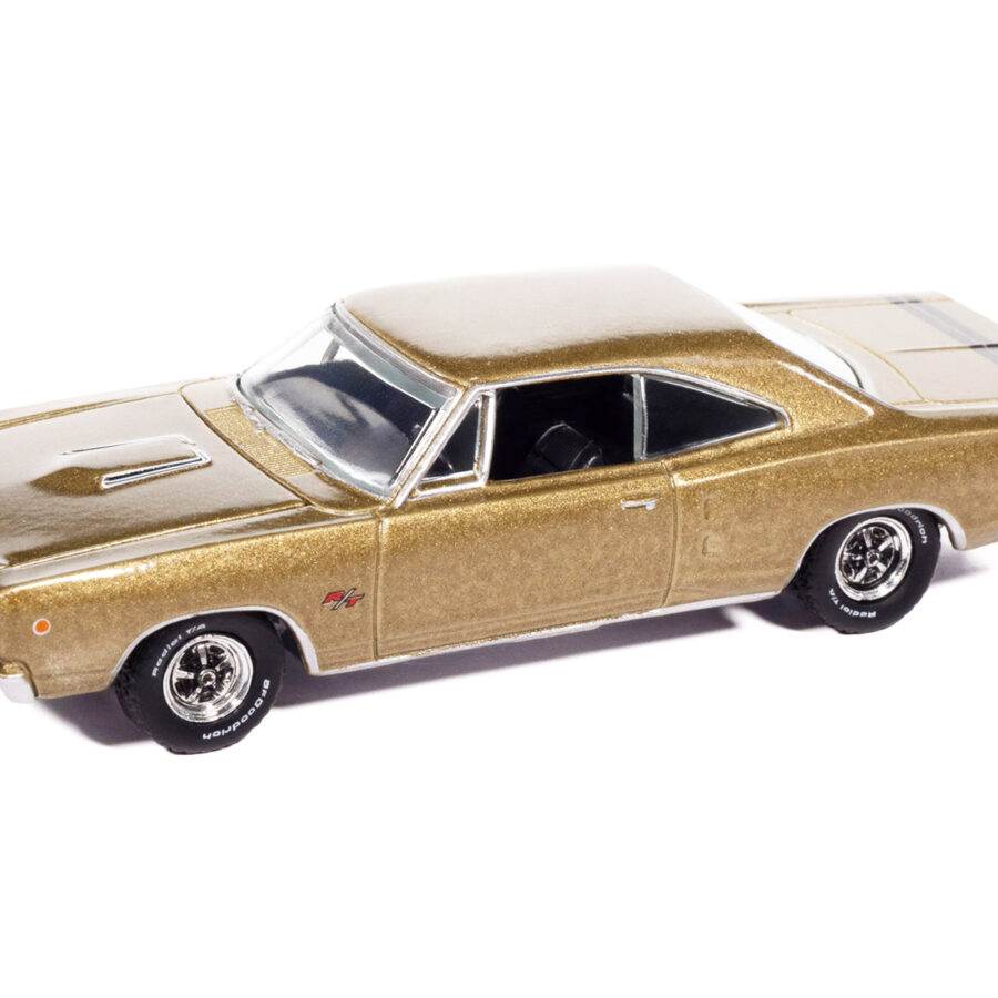 1968 Dodge Coronet R/T Medium Gold Metallic "Vintage Muscle" Series 1/64 Diecast Model Car by Auto World Automotive