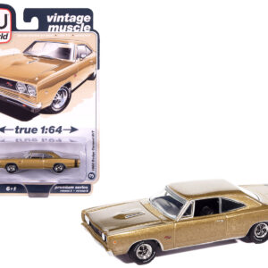 1968 Dodge Coronet R/T Medium Gold Metallic "Vintage Muscle" Series 1/64 Diecast Model Car by Auto World from the Sports Car Racing Model Cars store collection.