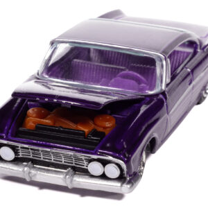 1961 Dodge Dart Phoenix Lowrider Purple Sky Metallic with Graphics and Purple Interior "Vintage Muscle" Series 1/64 Diecast Model Car by Auto World from the Sports Car Racing Model Cars store collection.