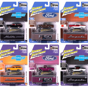 Johnny Lightning Collector's Tin 2025 Set of 6 Cars Release 2 Limited Edition 1/64 Diecast Model Cars by Johnny Lightning from the Sports Car Racing Model Cars store collection.