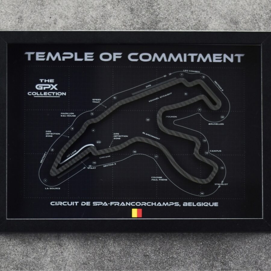 Spa-Francorchamps 3D Track Blueprint – Framed Real-Glass Wall Art (Premium/Basic) – GPX Collection Belgium GP - Spa-Francorchamps Track Art