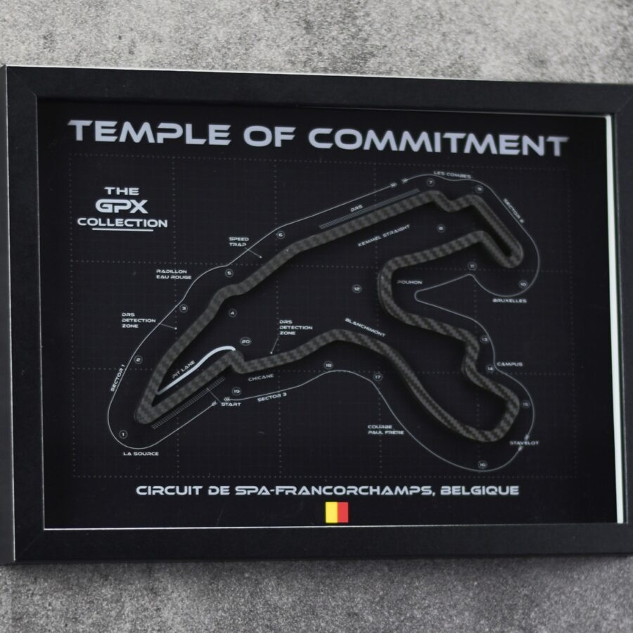 Spa-Francorchamps 3D Track Blueprint – Framed Real-Glass Wall Art (Premium/Basic) – GPX Collection Belgium GP - Spa-Francorchamps Track Art