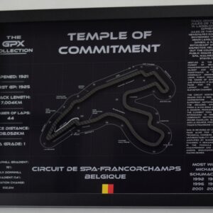 Spa-Francorchamps 3D Track Blueprint – Framed Real-Glass Wall Art (Premium/Basic) – GPX Collection from the Formula 1 Memorabilia store collection.
